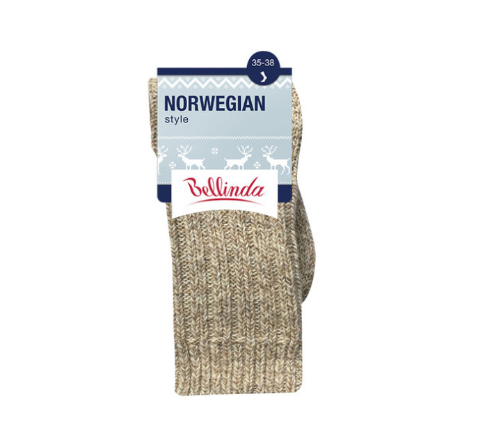 Zimní unisex ponožky NORWEGIAN STYLE SOCKS - BELLINDA - béžová