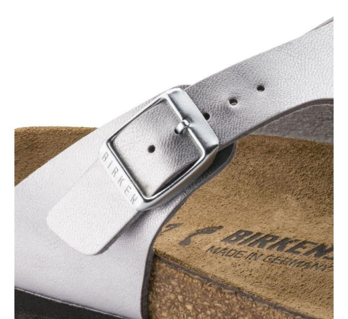 Dámské žabky Birkenstock Gizeh Birko-Flor silver regular wide (0043851) dámské