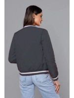 Dámská bunda typu bomber v grafitové barvě model 18172044 - J.STYLE