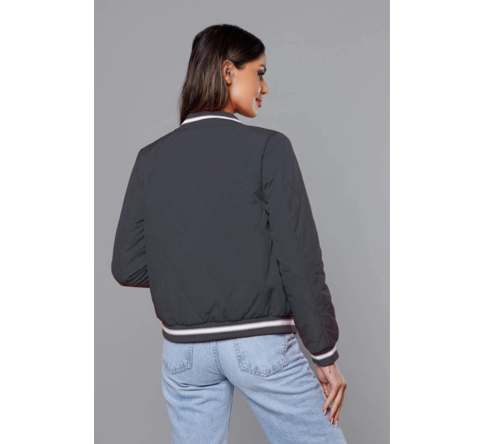 Dámská bunda typu bomber v grafitové barvě model 18172044 - J.STYLE