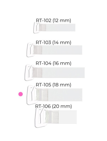 Silikonová ramínka s kovovými háčky Julimex RT 105, 18 mm