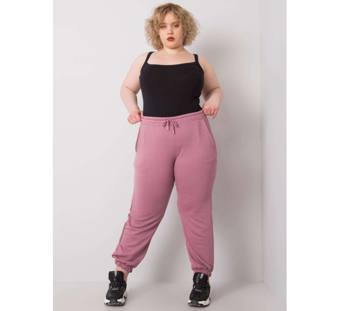 Tmavě růžové tepláky Ainhoa plus size