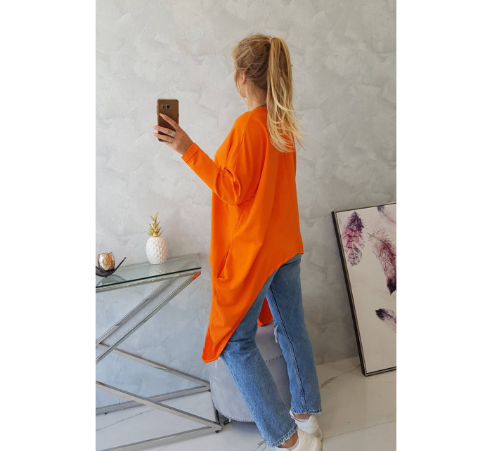 Halenka s oversize oranžovým potiskem