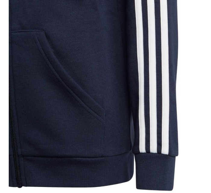 Adidas Essentials 3-Stripes Fleecová mikina s kapucí a zipem Jr IC0600