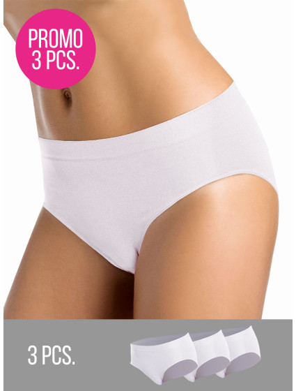 3PACK- Kalhotky klasické bezešvé Slip midi  - Intimidea