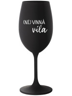 (NE)VINNÁ VÍLA - černá sklenice na víno 350 ml