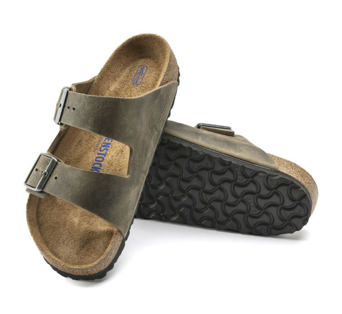 žabky Arizona Soft  Leather  Khaki model 20694226 - Birkenstock