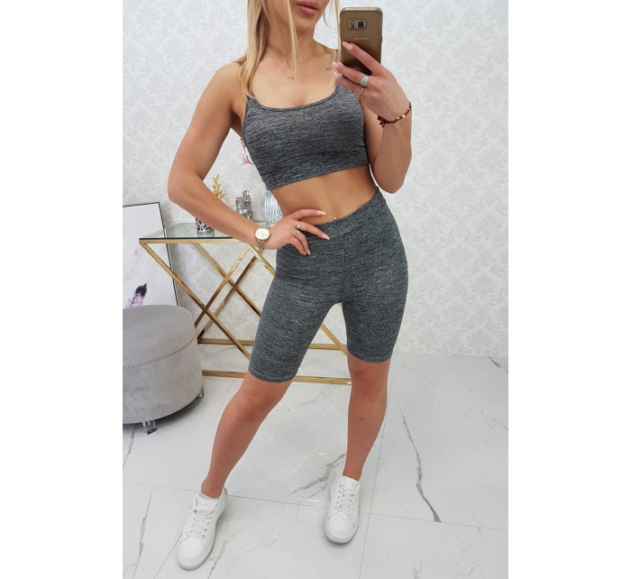 Set sportovní top + legíny černé