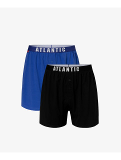 Pánské volné boxerky ATLANTIC 2Pack - modrá, námořnická modrá