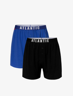 Pánské volné boxerky ATLANTIC 2Pack - modrá, námořnická modrá