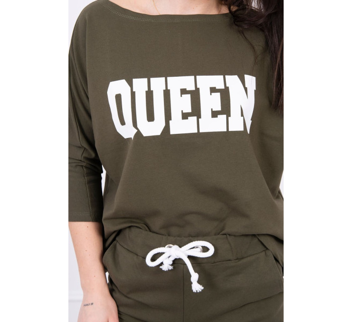 Set s khaki potiskem Queen