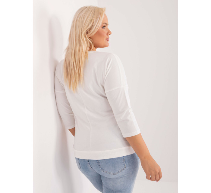 Dámská halenka Ecru plus size s 3/4 rukávem