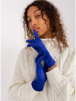 Kobaltově modré elegantní zimní rukavice