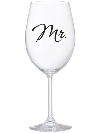 MR. - čirá sklenice na víno 350 ml