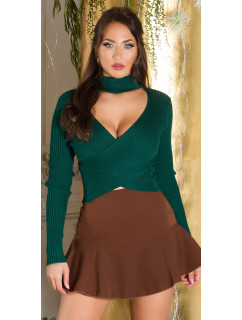 Sexy svetr Wickellook Crop Rollkragen Pullover