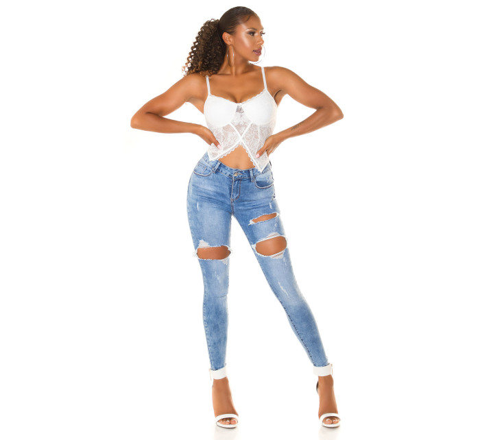 Sexy Highwaist model 19626440 look Skinny Jeans - Style fashion