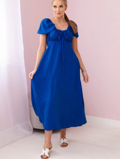 model 20101464 šaty se zavazováním u výstřihu chrpově modrá - K-Fashion