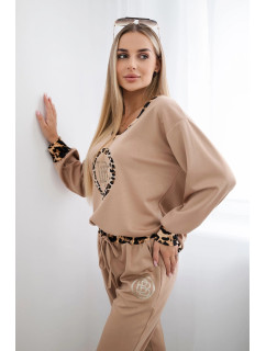 Sada se zvířecím motivem Sweatshirt + Hose velbloud