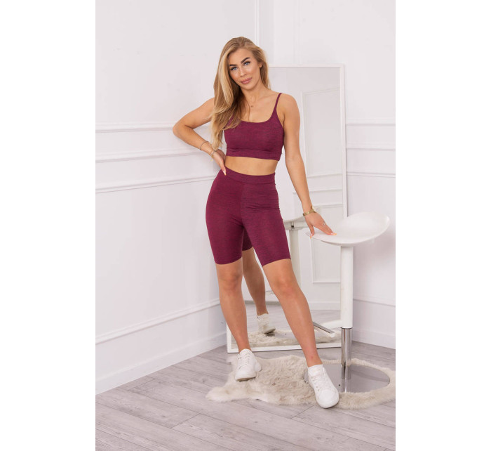 Set sportovní top + legíny fuchsiové