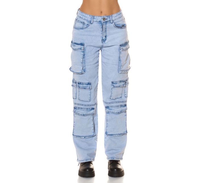 Sexy Musthave Highwaist Cargo Jeans light denim