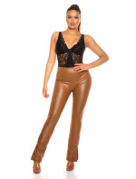 Sexy  Leather Pants with Slit model 19616873 - Style fashion