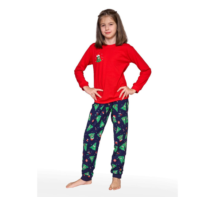 Dívčí pyžamo Cornette Young Girl 592/182 Christmas Tree dł/r 134-164