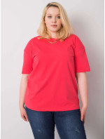 Korálové tričko z bavlny plus size