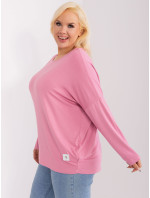 Růžová halenka plus size s nášivkou Paloma