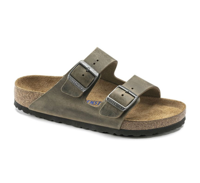 žabky Arizona Soft  Leather  Khaki model 20694226 - Birkenstock