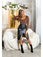 Sexy Highwaist faux leather skirt wrap look