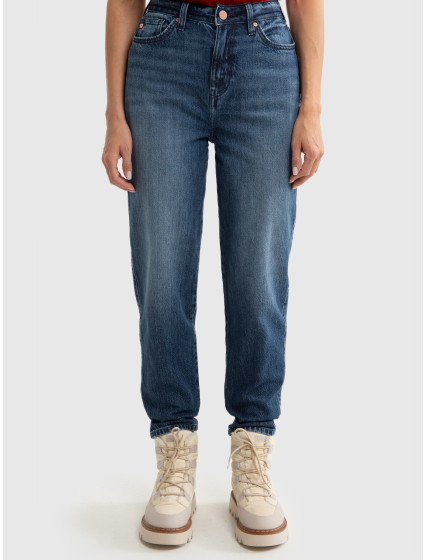 Velké hvězdné džíny Mom Jeans Kalhoty Denim 190095 515 Tmavý Denim