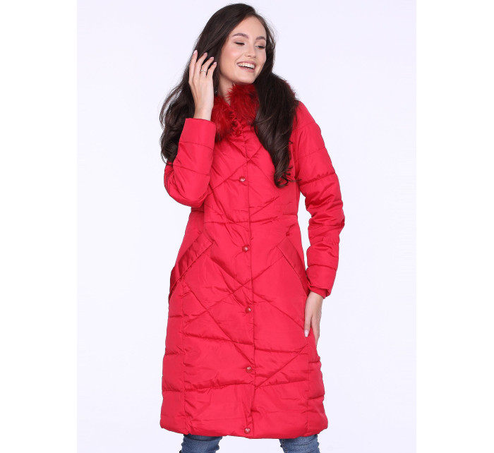 Dámský kabát model 17956269 Červený - PERSO