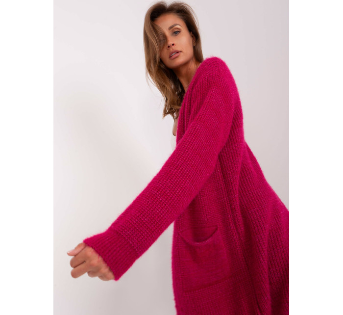 Dámský fuchsiový oversize cardigan