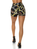 Trendy Highwaist Shorts with chain print