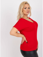 Basic červená plus size halenka z viskózy