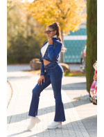 Sexy tmavý denim použitý vzhled flarred Jeans