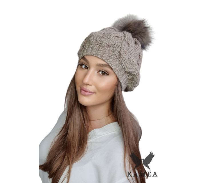 Beret model 17949790 Světle hnědá - Kamea