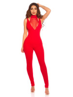 Sexy KouCla Neck Jumpsuit with Mesh