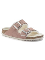 Arizona Suede Leather Pink Clay  žabky úzké dámské model 20701482 - Birkenstock