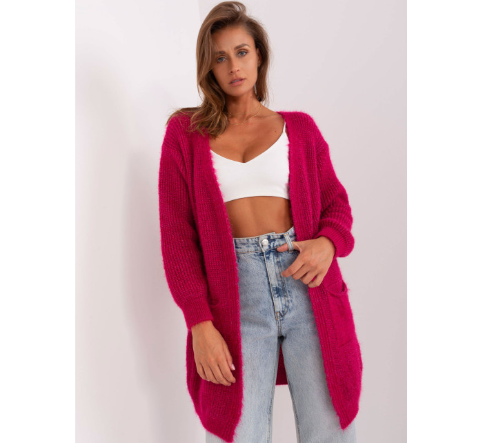 Dámský fuchsiový oversize cardigan