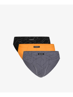 Pánské sportovní slipy ATLANTIC 3Pack - černé/žluté/šedé