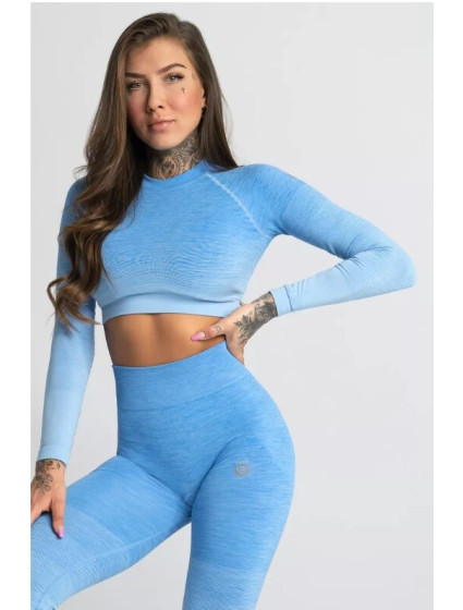 Dámský Crop-Top s krátkým rukávem Ombre - Gym Glamour