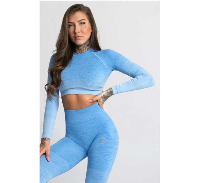 Dámský Crop-Top s krátkým rukávem Ombre - Gym Glamour