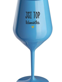 JSI TOP KÁMOŠKA - modrá nerozbitná sklenice na víno 470 ml