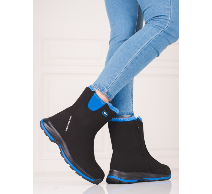 Exkluzívní dámské černé  trekingové boty bez podpatku