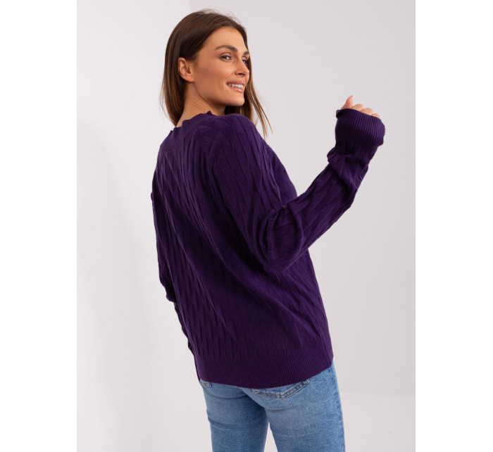 Sweter AT SW model 18884700 ciemny fioletowy - FPrice