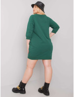 Tmavě zelené plus size šaty s kapsami