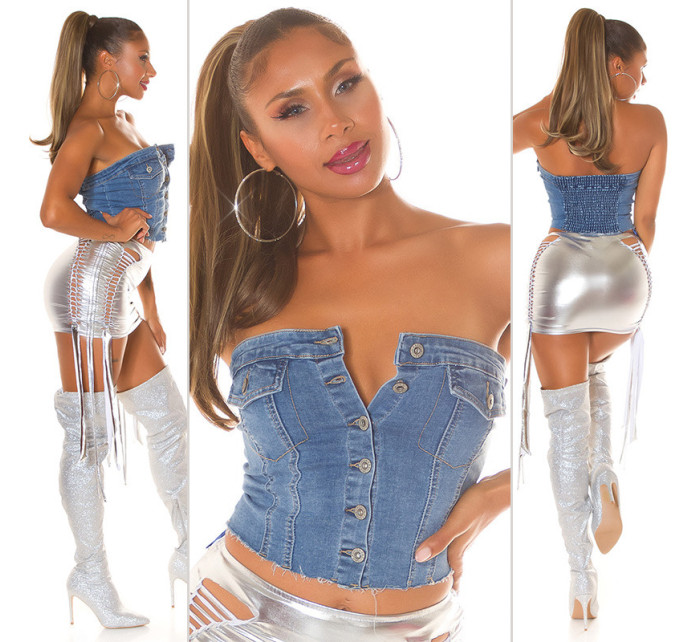 Soo Sexy! used look Jeans Bandeau Crop Top