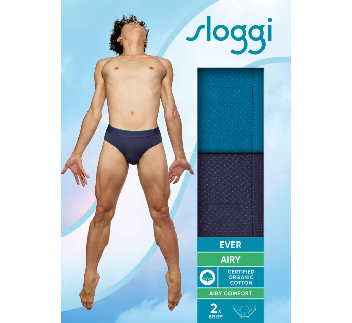 Pánské slipy EVER Airy Brief C2P - BLUE - modré M008 - SLOGGI