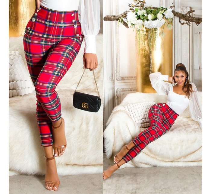 Sexy Koucla checkered Highwaist Pants